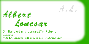 albert loncsar business card